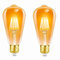 2 Stück E27 LED 6W Edison Vintage Glühbirne 230V, ST64 Vintage Licht Bernstein Glas, Ersetzt 60W Glühlampen, Warmweiß 2200K, 600LM, Nicht Dimmbar, Nostalgische Dekoration für Zuhause, Café, Bar