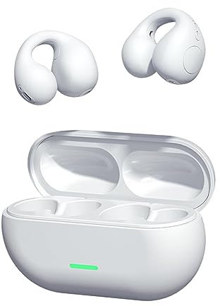 Streysisl Clip sulle Cuffie Auricolari Aperte,Cuffie Wireless a Orecchio Aperto | Cuffie da Allenamento Impermeabili e Resistenti al Sudore, Cuffie da conduzione per allenamenti di Guida,