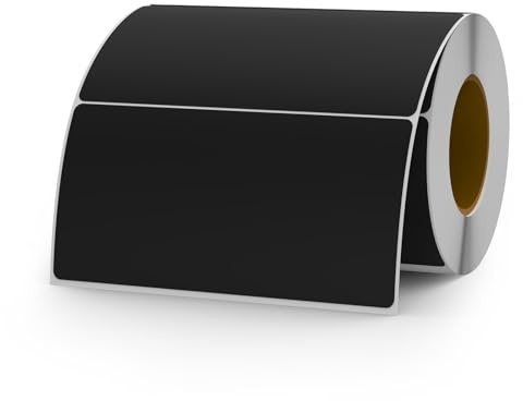 YIKIADA svarta etiketter 50 x 100 mm självhäftande vinyl färgade klistermärken vattentäta namn självhäftande etiketter rulle för flyttkontor lager hus 500 stycken