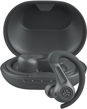 JLab JBuds Sport ANC 4 Écouteurs de Sport Intra-Auriculaires, Bluetooth, 60h+ Autonomie, Réduction de Bruit, True Wireless, Boîtier de Charge USB-C, IP66 Résistant à la Transpiration, Multipoint, Noir