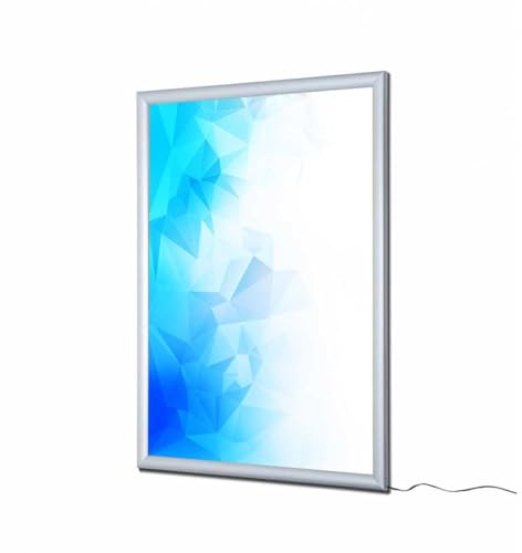 Danieli Store - Marco a Presión LED Retroiluminado para Pósters. Pantalla LED Publicitaria de Aluminio, Ideal para Escaparates, Tiendas, Agencia Inmobiliaria. Letrero Luminoso LED. (59,4 x 84,1)