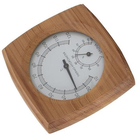 Igrometro per Sauna, Termoigrometro Termoigrometro in Legno di Cedro Lavorato a Mano, Monitor di Temperatura e Umidità per Bagno Turco, Sauna Interna con Bilancia