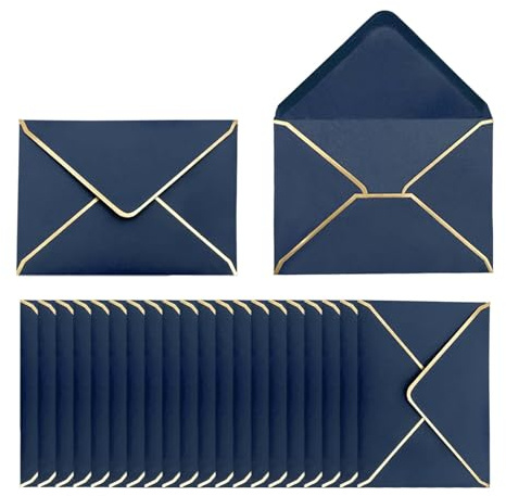 50 stycken kuvert 13,5 x 18,5 cm, blåa, lyxiga kuvert, papperskuvert, blå inbjudningskudd, brevkuvert, lämplig för bröllop, födelsedagar, fester, examensfester