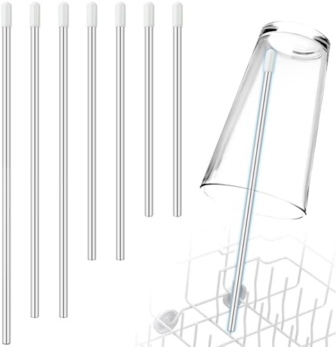 TOPCZY Glashalter & Flaschenhalter für Spülmaschine, Flaschentrockner Ständer, Edelstahl Flaschenhalter mit Sodastream, Aufsteckhalter für Biergläser, Weingläser, Flaschen - 7 Stück