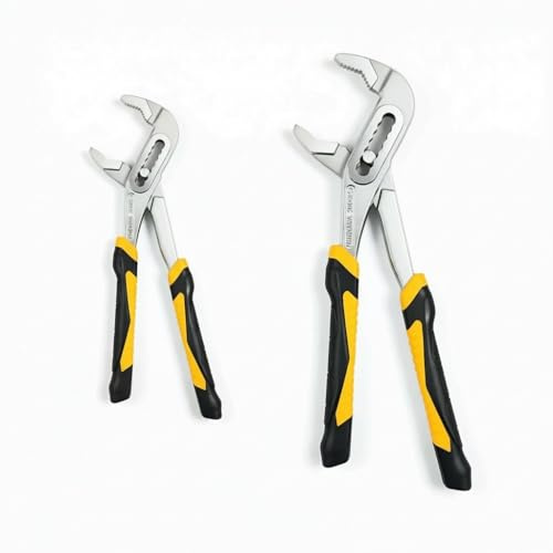 Water Pump Pliers Set 8 & 10 – V-Jaw Tongue & Groove Pliers, 7-Position Adjustable Channel Locks Style for Plumbing, Pipe Repair, Hose, Automotive & Home Use