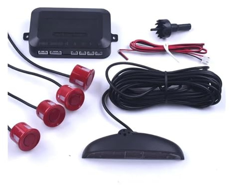 Radar Recul Arrière pour Voiture Capteur Stationnement Parktronic avec Détecteur 4 Aide Au Stationnement(Rouge)