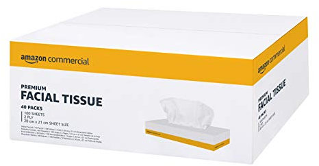 Amazon Commercial Facial Tissues (Pack of 40) - 4000 sheets