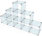 Glassteckvitrine „Pyramide“ Glasregal | Vitrine 9 Fächer Glasplatten 30x30 cm o. 40x40 cm Sicherheitsglas Verkaufsvitrine Pyramidenregal Ausstellungsvitrine Messevitrine Verkaufsregal