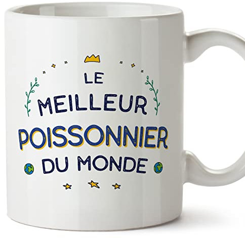 Mugffins Tasses pour POISSONNIER - En Français - Cadeau original pour POISSONNIER homme - Meilleur du Monde - 11 oz / 330 ml
