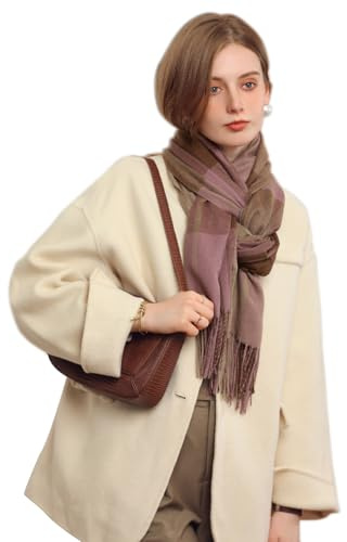 Caldo Cashmere Sciarpa Lunga a Quadri Invernale da Donna - Sciarpa Scialle Moda Invernale Blu
