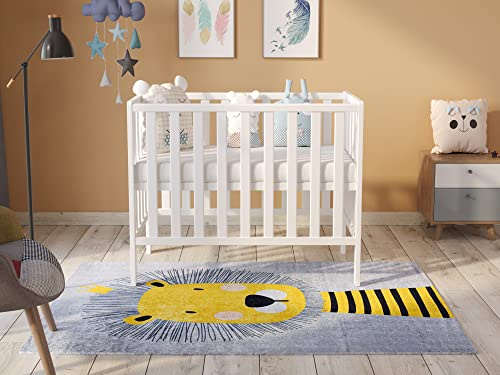 Love For Sleep Mini Lit Bébé Évolutif en Bois Blanc 100x50 cm avec Matelas Matelassé – Lit Compact Gain de Place pour Fille ou Garçon – Modèle Paris