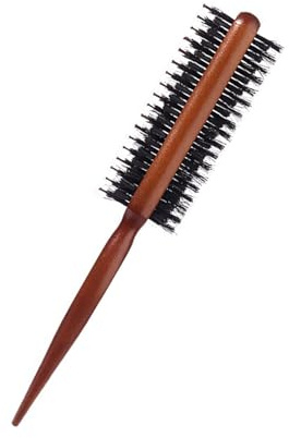 Double Sided Teasing Brush - Boar & Nylon Bristle Teaser Comb with Rat Tail Pick for Hair Sectioning for Edge Control, Backcombing, Smoothing, and Styling Thin & Fine Hair to Create Volume