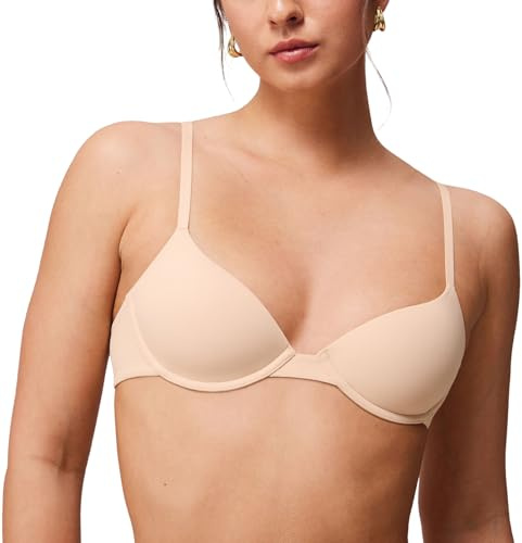 Halobliss T-Shirt Bras for Women Small Breasted Demi Underwire Lightly Lined Bras 32AA-38A Beige 34A
