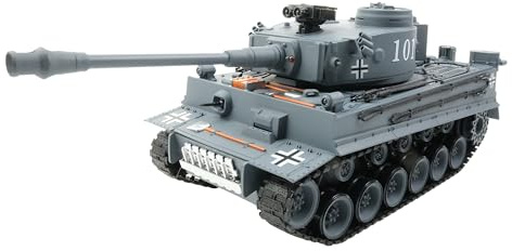 efaso 1:18 radiostyrd pansarvagn, tysk tiger I, militärpansarvagn med rök, ljud och ljus, tiger 1 i detaljerad kopia med omfattande tillbehör