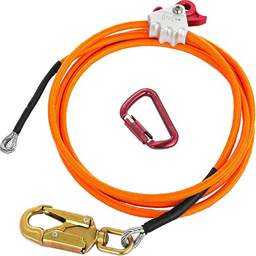 Qusedwey Kit de LíNea Flip de NúCleo de Alambre de Acero Cuerda de Posicionamiento de Escalada Ajustable para Arbolistas Escaladores Trepadores de áRboles Al Aire Libre