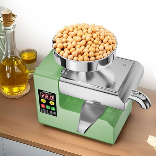 agreilduite Home Oil Press Machine-Side Oil Outlet,Automatic Oil Press Machine,Commercial Oil Press Machine, Stainless Steel Commercial Electric Hot/Cold Nut Seed Equipment for Peanuts,Sesame Seeds