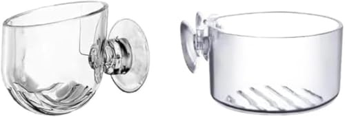 2 Pcs Aquarium Plant Pot, Glass Fish Tank Plants Holder Aquarium Planter, Decoration Cup with Suction Cups for Fish Tank Ornament Decor