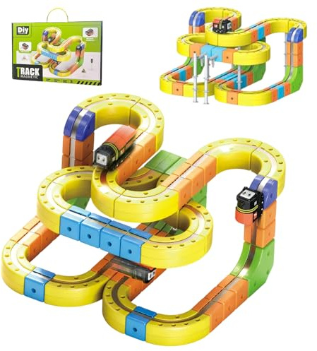Genérico Juego De Tren Eléctrico - Juguete Educativo Stem Magnético 3D - Set De Trenes para Niños - Regalo Cumpleaños Año Nuevo Viajes Escuelas Guardería Niños Niñas
