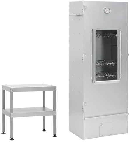 Mokuyary Affumicatore Forno Barbecue con Tavolo Acciaio zincato Armadio Fumo per Fumo, Carne, Pesce, Formaggio -A