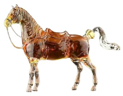 Botella de licor en forma de caballo, decantador de whisky de vidrio de 750 ml, botella de alcohol transparente, bar de cóctel, contenedor de bebidas para el hogar, bar, cocina