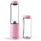 DETOXIMIX - Mini Blender Compact 150W 280ml - Smoothie Milk-shake Jus Fruits ou Légumes - 2 Bouteilles Gourdes avec Couvercle de Voyage + Livret de Recettes Inclus - Plastique sans BPA 4 Lames - Rose