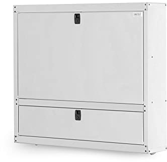 DIGITUS Notebook Arbeitsstation - Klappbare Arbeitsfläche - Wandmontage - 2 Fächer mit Stauraum - Grau RAL-7035