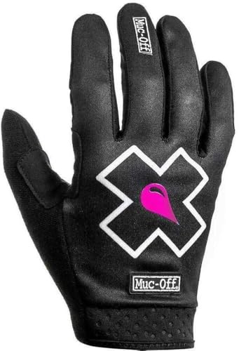 Muc Off Rider Gloves Black - Ergonomic Cycling Gloves with Ultimate Grip and Microfibre Thumb - Premium MTB Bike Accessories for Men and Women - XS