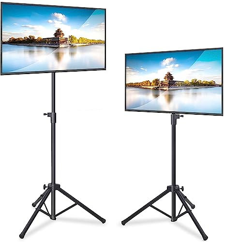 Pyle PTVSTNDPT3215X2 Lot de 2 trépieds pour TV à écran Plat LCD jusqu'à 32 avec Inclinaison et Hauteur réglables, capacité de Charge de 10 kg, VESA 75, 100