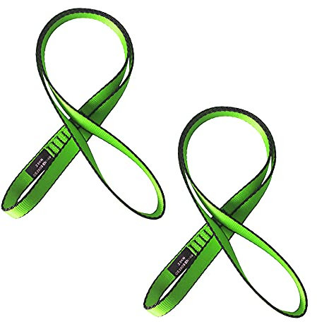 FORBELL 18 mm Nylonband, Nylon Rope Geeignet für Aerial Yoga, Hängematten-Schaukel (Grün (2 Stück), 120 cm)