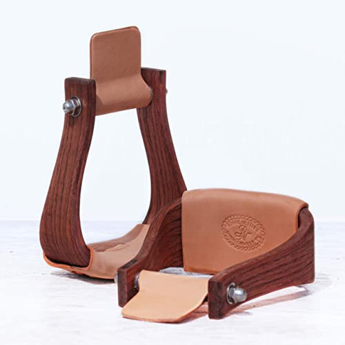 Nettles The Chisholms Stirrups Mahogany Color - 3 Tread with Leveler - Overshoe Fit