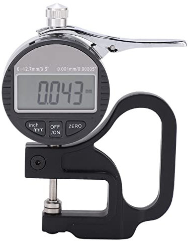 Medidor de espesor digital, 0,001 mm/0,00005 - 12,7 mm/0,5 Micrómetro electrónico Medidor de espesor con pantalla LCD, precisión de 0,001, para medir el espesor de cuero, papel