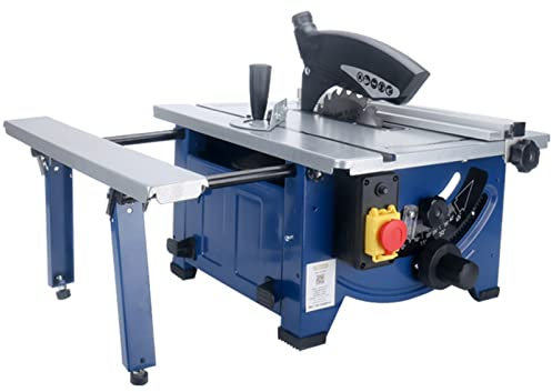 Sega Circolare Da Banco Con Lama in Metallo Duro Da 200Mm, Elettrica 1800W, Sega Da Tavolo Per Legno Con Altezza Di Taglio Di 45Mm, Guida Strappo, Smussatura, Tavolo Inclinabile Fino A 45°