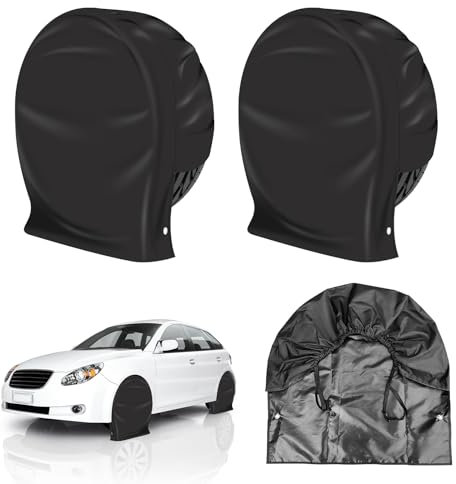 SPORWAY 2 Stück Reifenabdeckung für Gesamtrad Durchmesser 27-29 Zoll, Wohnwagen Radabdeckung Radschutzhülle Reifenabdeckung Reifentasche Wasserdicht Schutzbezug für Wohnmobil Caravan Anhänger