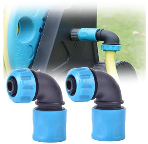 Raccord rapide coudé en ABS de 12,5 mm, connecteur rapide de tuyau d'irrigation de jardin, de lavage de voiture, coude à 90 degrés (2 pièces)