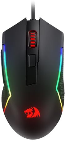 Redragon M616 RGB-Gaming-Maus, kabelgebundene optische Maus mit 10000 DPI, 6 programmierbaren Tasten und 8 Hintergrundbeleuchtungsmodi, Software unterstützt DIY-Tastenkombinationen
