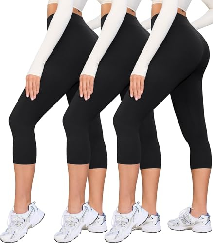 VALANDY Creamlush High Waisted 3/4 Capri Leggings for Women