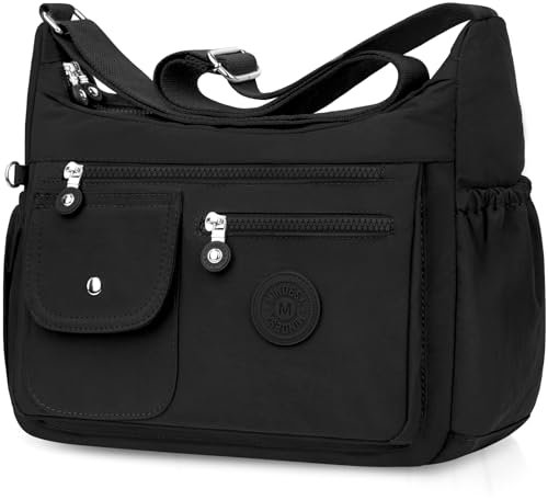 BTNEEU Sac Bandoulière Femme Nylon Sacs a Main Femmes Grand Impermeable Sacoche Multipoches Loisir Sacoches Messenger avec Bandoulière Réglable Besace pour Shopping, Travail, Voyage