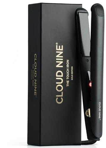 Cloud Nine The Touch Iron Or - Plancha de pelo con tecnología táctil, placas Sericite y 2 temperaturas, para un alisado expreso, cabello saludable y brillante en cualquier lugar