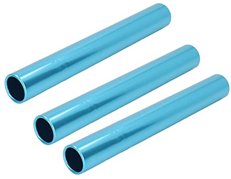 Dilwe Bastones de Relevo, 3 Piezas de Aleación de Aluminio de Color Brillante, Juegos de Bastones de Relevo Huecos para Equipos Deportivos, Competición de Entrenamiento (Blue)