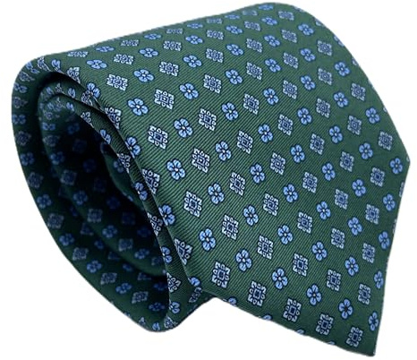 CARACCIOLO Cravatta uomo Sartoriale in seta - Squisita fattura ed elegante varietà (LUXURY VERDE)