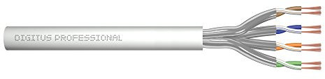 DIGITUS Roh-Patchkabel Cat-6A - Meterware Unkonfektioniert - 305 m - U-FTP Netzwerk-Kabel - LSZH - AWG 27/7 - Grau