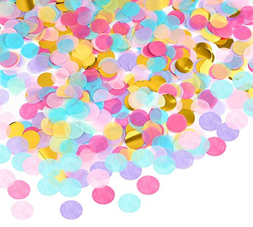 FEPITO 5000 Pieces Multicolor Paper Confetti Round Tissue Confetti Table Confetti for Valentine's Day Wedding Birthday Party Decoration