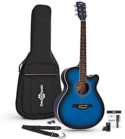 ElektroAkustikgitarre Starter Pack von Gear4music, Blau