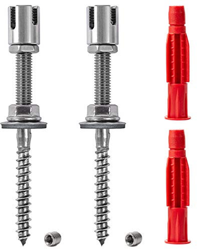 GARDELI® Rankhilfe aus Edelstahl für Kletterpflanzen, Profi-Wandhalter für 3mm Stahlseil, 2 Stück im Set mit Allzweckdübeln