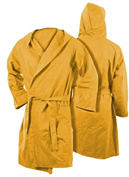 BIANCHERIAWEB Accappatoio Con Cappuccio In Microfibra Adulto Unisex In Tinta Unita Vari Colori L Giallo