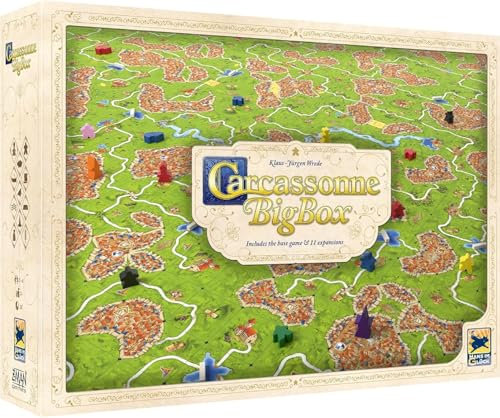 Z-Man Games Carcassonne ZMGZH010 Big Box (2022), Brettspiel, ab 7 Jahren, 2-6 Spieler, 35 Minuten Spieldauer, Mehrfarbig