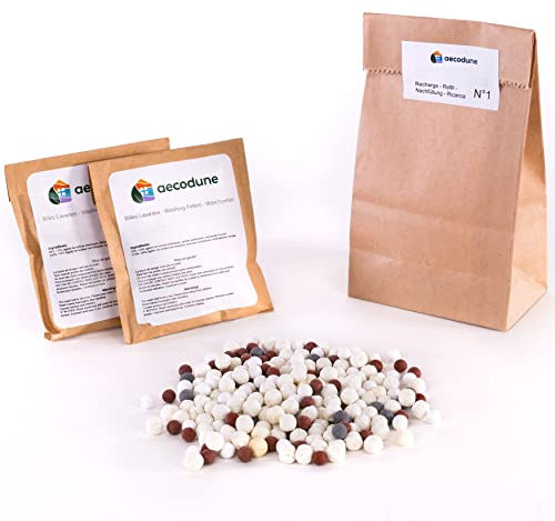 aecodune 2 Jahre Ökologisches und Wirtschaftliches Waschmittel - 240 Waschladungen - Waschkugel Waschmaschine - Natürliches Waschpulver in Wäscheperlen Zero Waste - Hypoallergenes Jasmin - Anti-Kalk