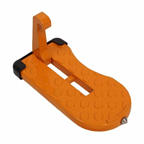 Eidoct Passino multifunzionale per porta auto, pieghevole, a forma di U, gancio a forma di U, per pedali, interruttore di vetro, martello di sicurezza (arancione)