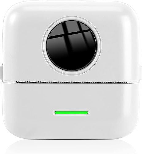 NK Impresora fotográfica portátil mini impresora térmica inalámbrica para móvil, incluye rollo de papel y cable USB, compatible con iOS y Android, color blanco
