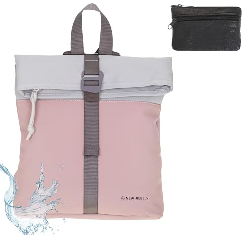 New Rebels Rucksack Damen Tasche Fashion klein Damenrucksack Mini Handtasche Plane wasserabweisend New York Backham small 51.1331 + Schlüsseletui bagboom (51.1331 70 small Rosé)